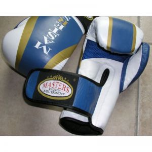 Rękawice bokserskie MASTERS RBT-501 10 oz niebiesko-biało-złote