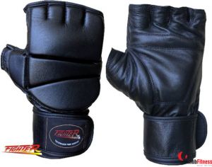 Rękawice do MMA FIGHTER BLACK zapięcie na rzep rozmiar XL