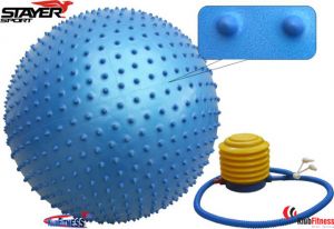 Piłka gimnastyczna masująca STAYER SPORT niebieska średnica 75cm